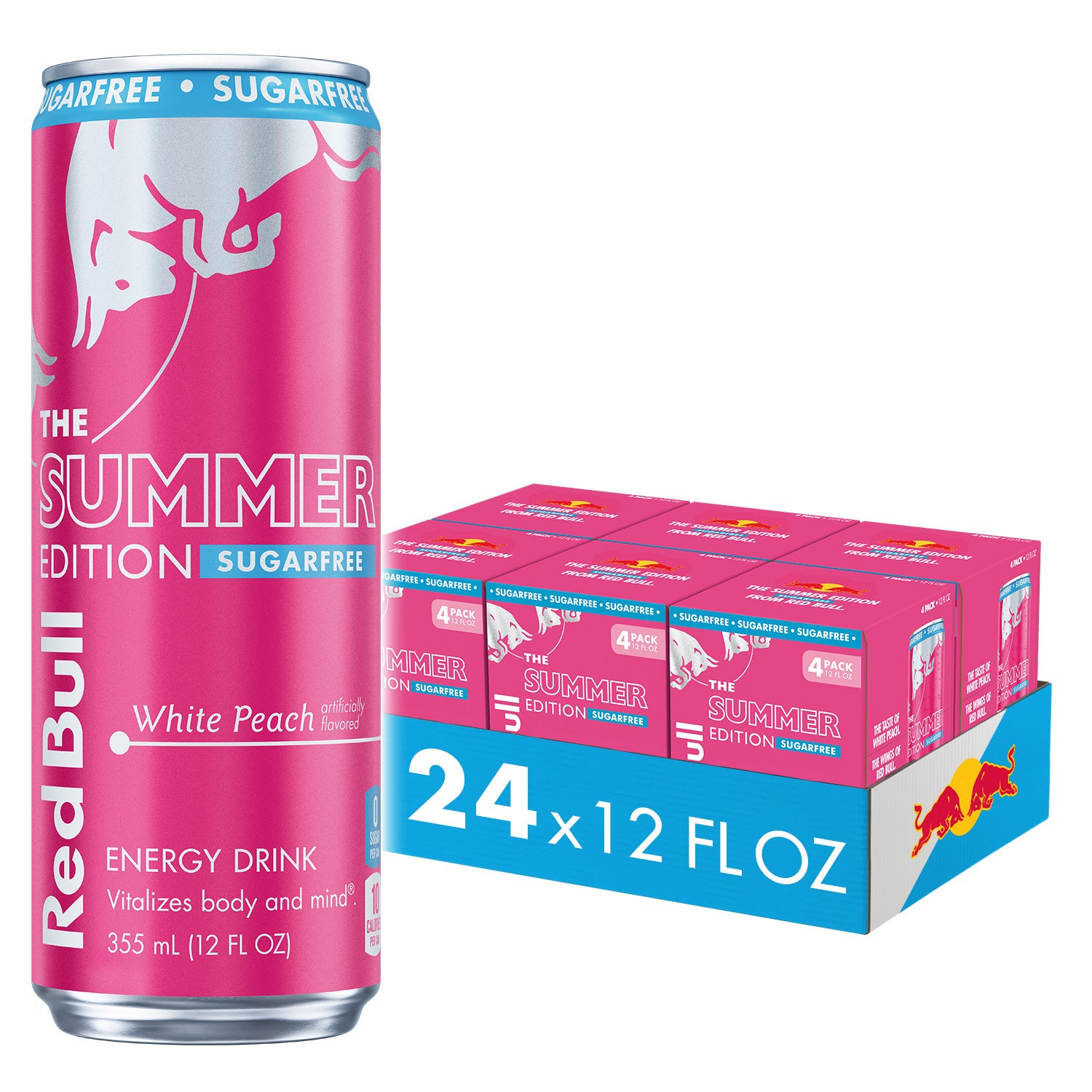 Sugar Free Red Bull Summer Edition White Peach Energy Drink