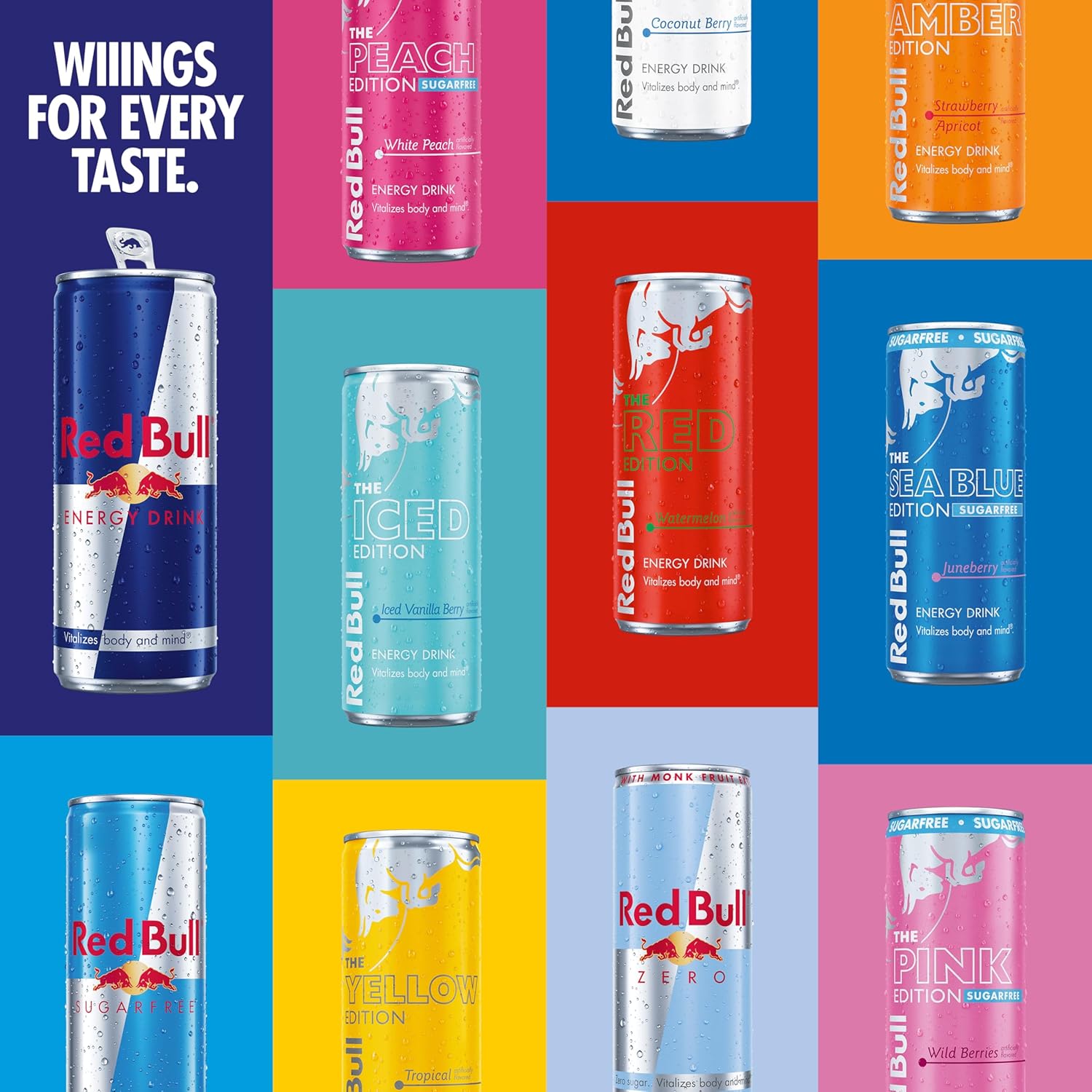 Red Bull Red Edition Sugar Free Energy Drink, Watermelon,12 Fl Oz, Pack of 24 Cans