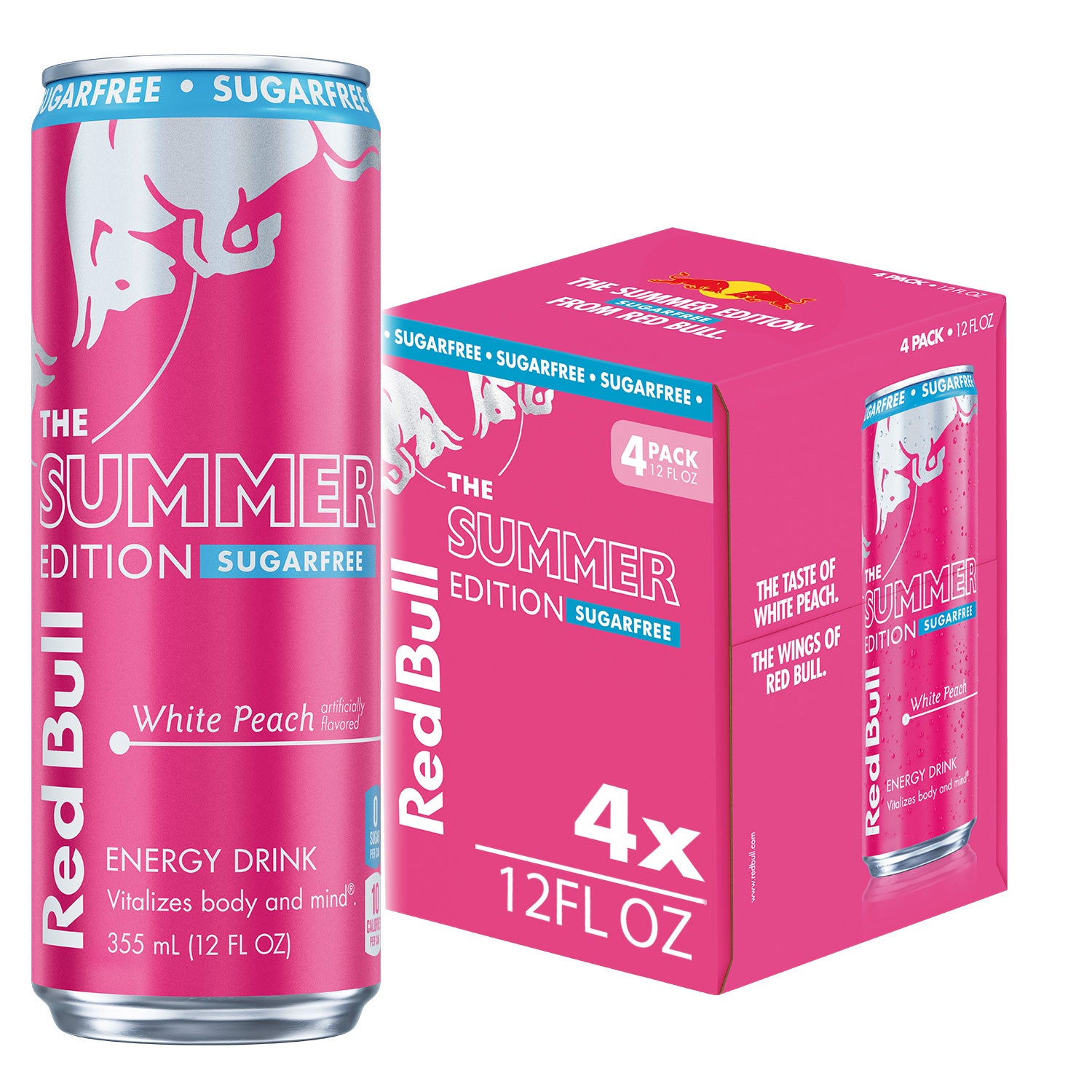 Sugar Free Red Bull Summer Edition White Peach Energy Drink