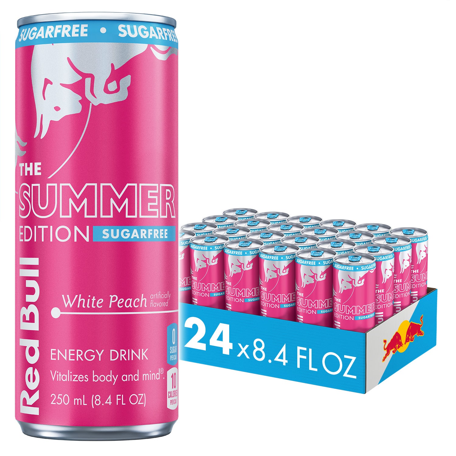 Sugar Free Red Bull Summer Edition White Peach Energy Drink
